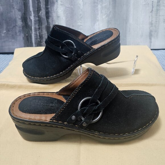 Great Northwest Indigo Chavira Black Suede Slip On Clogs Mules Shoes Size 6.5 - Picture 2 of 7